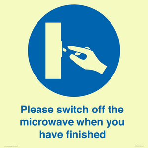 Please switch off the microwave when you have finished